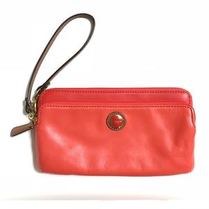 Coach Poppy Leather Double Zip Wallet